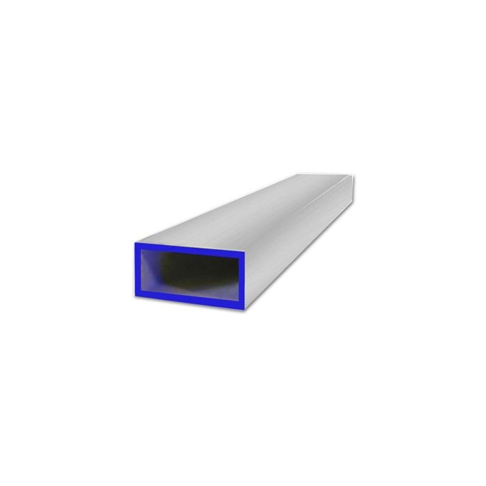 6061 Aluminum Rectangular Tube - 0.12 X 2 Inch X 1 Inch