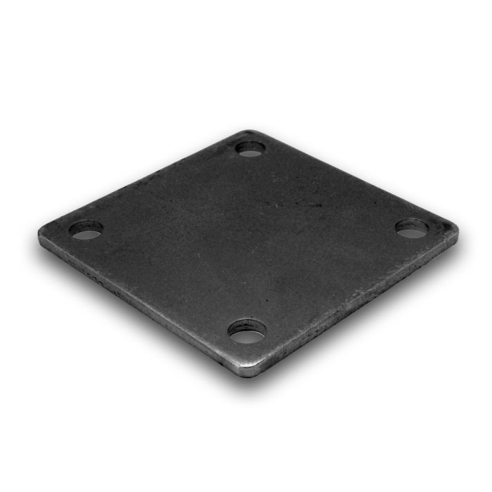 4" X 4" BASE PLATE THICKNESS: 3/16" HOLES: 4 (3/8")