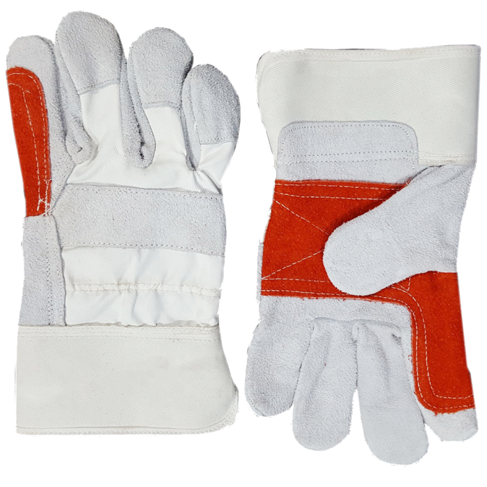 WORK GLOVES SPLIT LEATHER WITH REINFORCED PALM, ONE SIZE