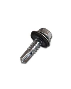 14 X 1-½” HEX WASHER HEAD, SELF-DRILLING, ZINC PLATED WITH NEOPRENE WASHER