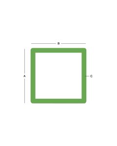Stainless Steel Square Tube 304 Grit (180) - 3/4" X 0.065
